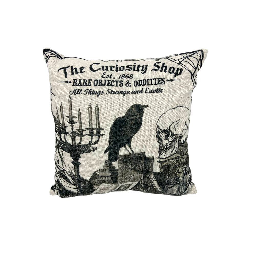 The Curiosity Shop Square Pillow Stamp Printed Halloween